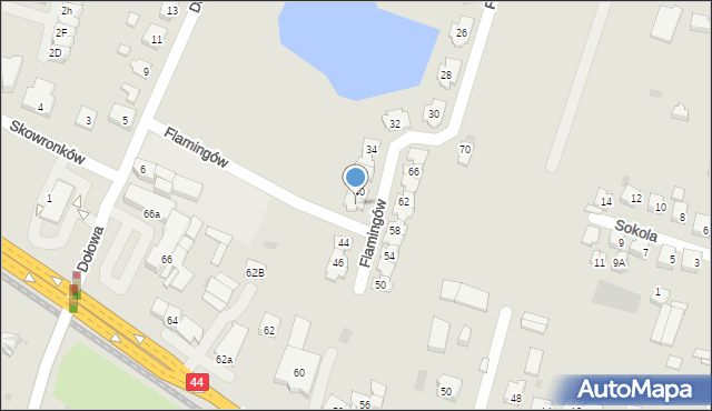 Tychy, Flamingów, 42, mapa Tychów