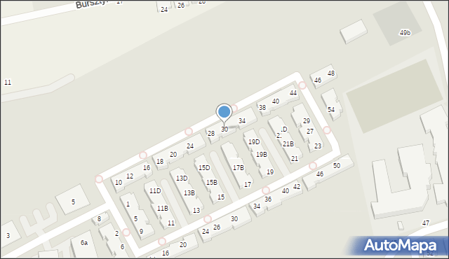 Warszawa, Flisaków, 30, mapa Warszawy