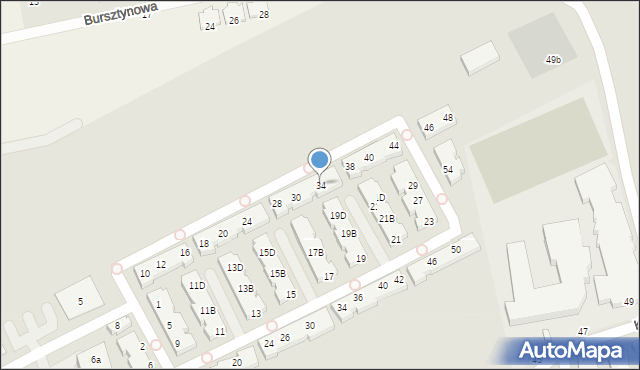 Warszawa, Flisaków, 34, mapa Warszawy