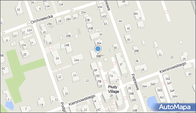 Warszawa, Fletniowa, 39B, mapa Warszawy