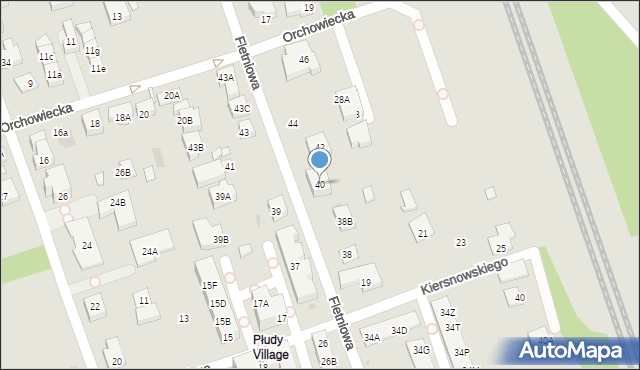 Warszawa, Fletniowa, 40, mapa Warszawy