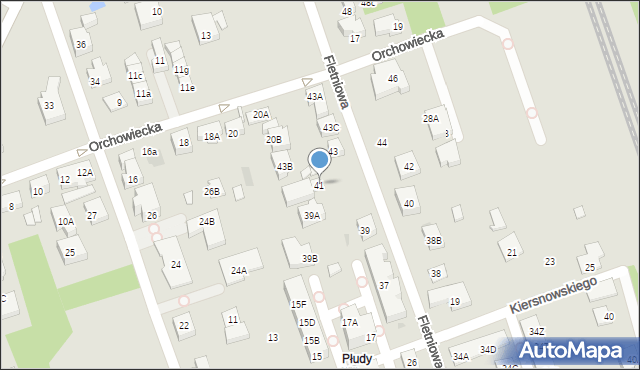 Warszawa, Fletniowa, 41, mapa Warszawy