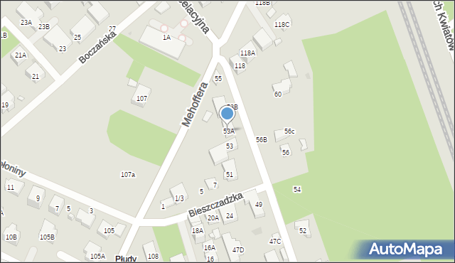 Warszawa, Fletniowa, 53A, mapa Warszawy