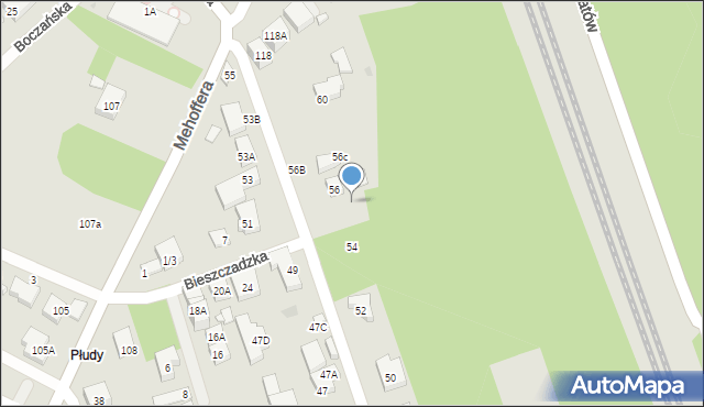 Warszawa, Fletniowa, 56A, mapa Warszawy