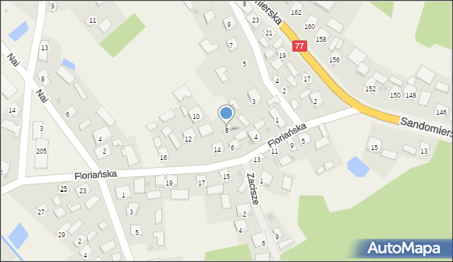 Zbydniów, Floriańska, 8, mapa Zbydniów