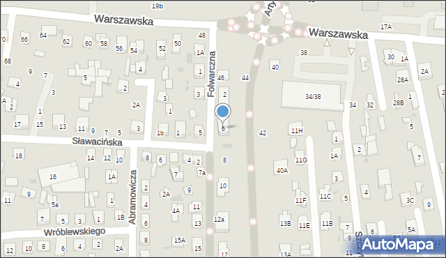 Biała Podlaska, Folwarczna, 6, mapa Białej Podlaskiej