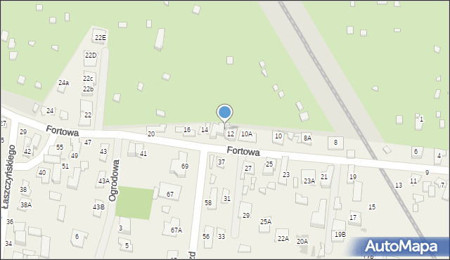 Blizne Łaszczyńskiego, Fortowa, 12a, mapa Blizne Łaszczyńskiego