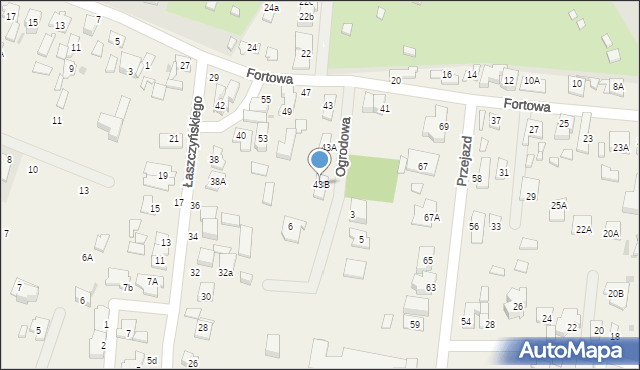 Blizne Łaszczyńskiego, Fortowa, 43B, mapa Blizne Łaszczyńskiego