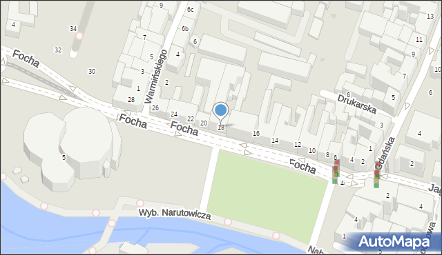 Bydgoszcz, Focha Ferdynanda, marsz., 18, mapa Bydgoszczy