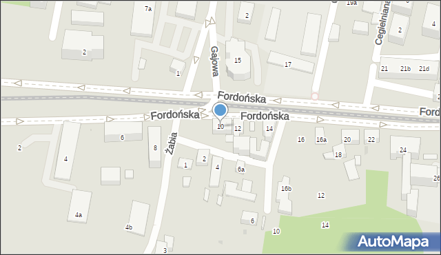 Bydgoszcz, Fordońska, 10, mapa Bydgoszczy