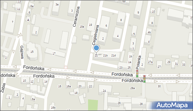 Bydgoszcz, Fordońska, 21, mapa Bydgoszczy