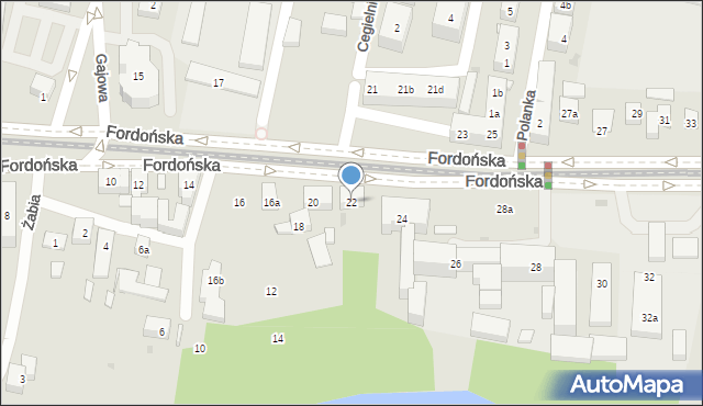 Bydgoszcz, Fordońska, 22, mapa Bydgoszczy