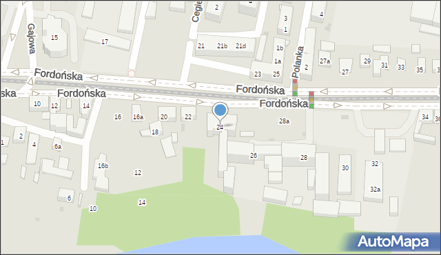 Bydgoszcz, Fordońska, 24, mapa Bydgoszczy