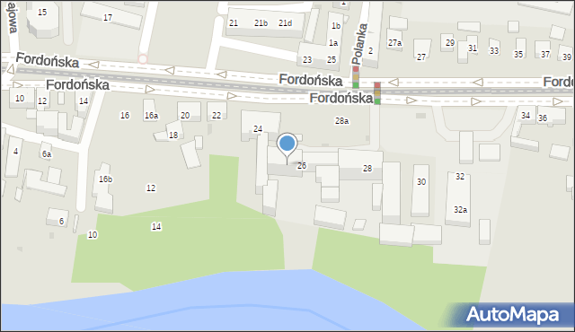 Bydgoszcz, Fordońska, 26a, mapa Bydgoszczy