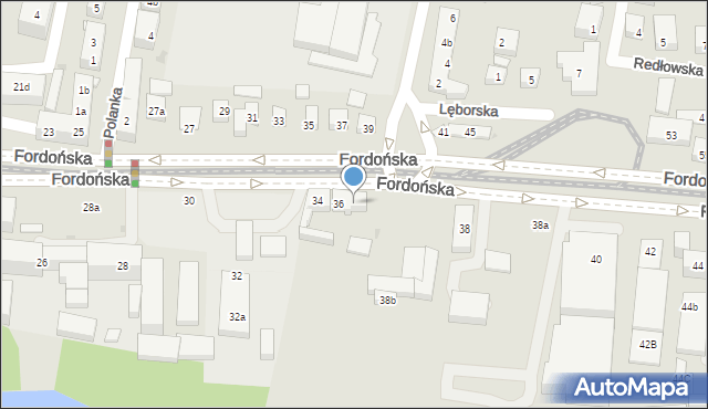 Bydgoszcz, Fordońska, 36a, mapa Bydgoszczy