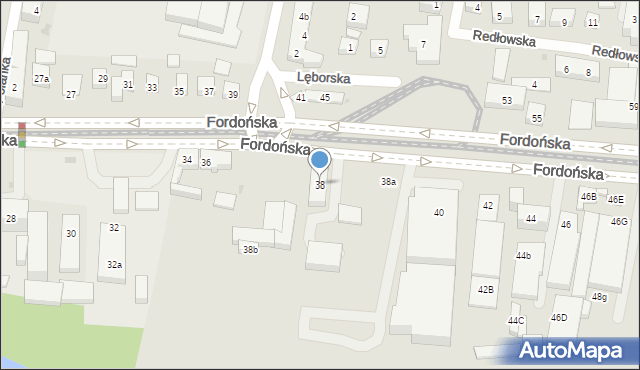 Bydgoszcz, Fordońska, 38, mapa Bydgoszczy