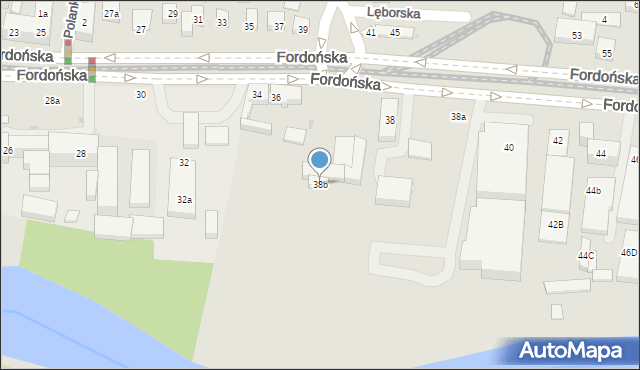 Bydgoszcz, Fordońska, 38b, mapa Bydgoszczy