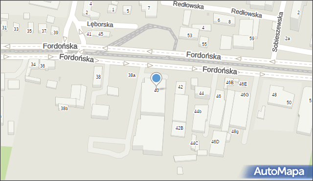 Bydgoszcz, Fordońska, 40, mapa Bydgoszczy