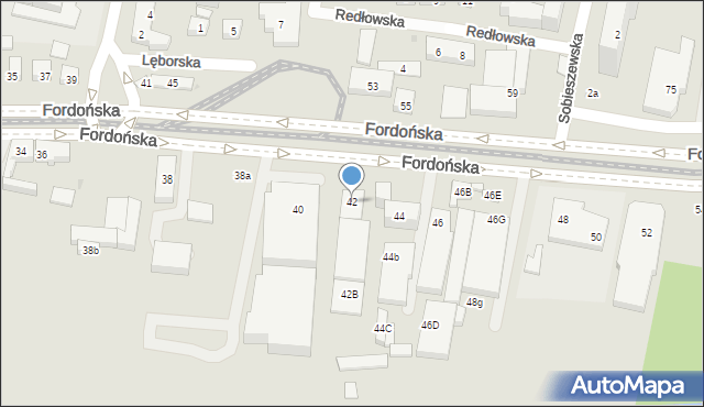 Bydgoszcz, Fordońska, 42, mapa Bydgoszczy