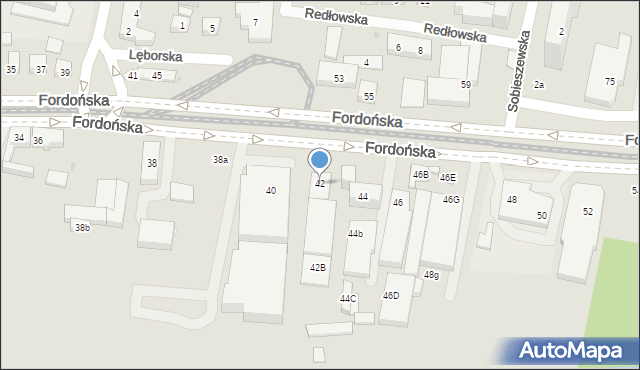 Bydgoszcz, Fordońska, 42, mapa Bydgoszczy