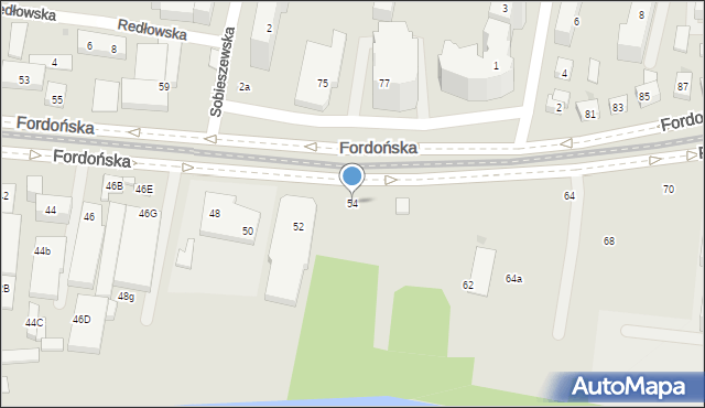 Bydgoszcz, Fordońska, 54, mapa Bydgoszczy