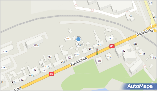 Bydgoszcz, Fordońska, 459, mapa Bydgoszczy