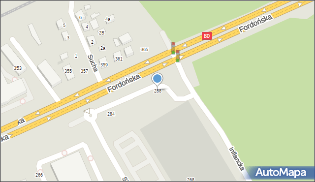 Bydgoszcz, Fordońska, 288, mapa Bydgoszczy