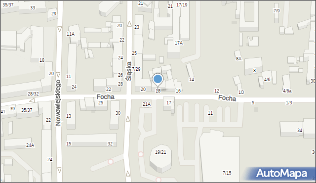 Częstochowa, Focha Ferdynanda, marsz., 18, mapa Częstochowy