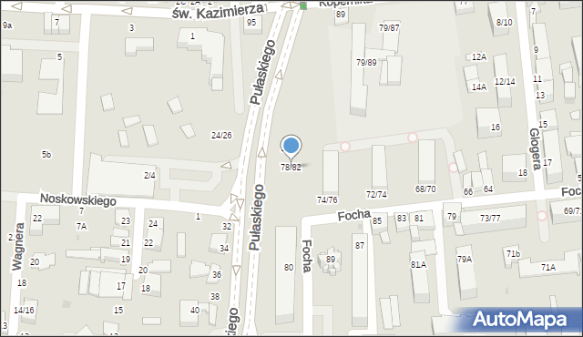 Częstochowa, Focha Ferdynanda, marsz., 78/82, mapa Częstochowy