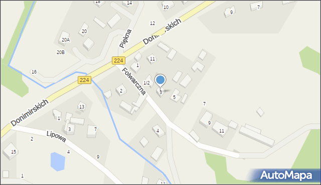 Donimierz, Folwarczna, 3, mapa Donimierz