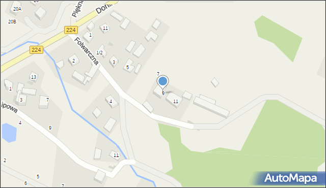 Donimierz, Folwarczna, 9, mapa Donimierz