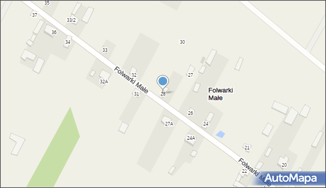 Folwarki Małe, Folwarki Małe, 28, mapa Folwarki Małe