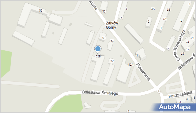 Głogów, Folwarczna, 52B, mapa Głogów