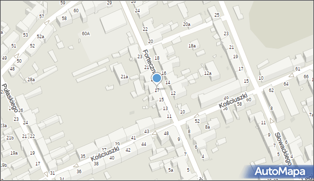 Grudziądz, Forteczna, 17, mapa Grudziądza