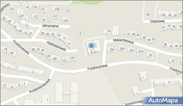 Kielce, Fosforytowa, 6, mapa Kielc