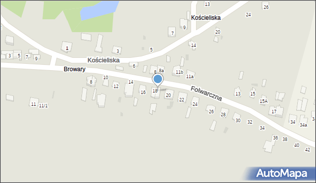 Końskie, Folwarczna, 18a, mapa Końskie