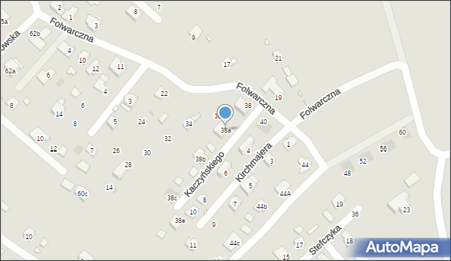 Kraków, Folwarczna, 38a, mapa Krakowa