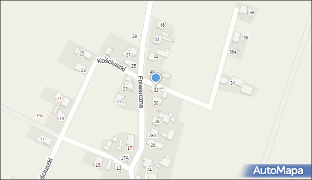 Krowiarki, Folwarczna, 32, mapa Krowiarki