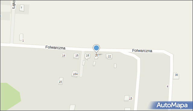 Łazy, Folwarczna, 20, mapa Łazy