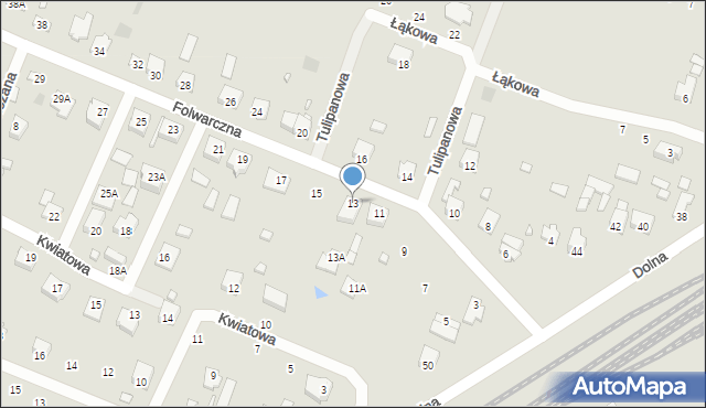 Łochów, Folwarczna, 13, mapa Łochów