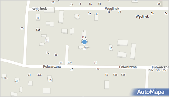 Lublin, Folwarczna, 12, mapa Lublina