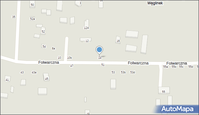 Lublin, Folwarczna, 14, mapa Lublina