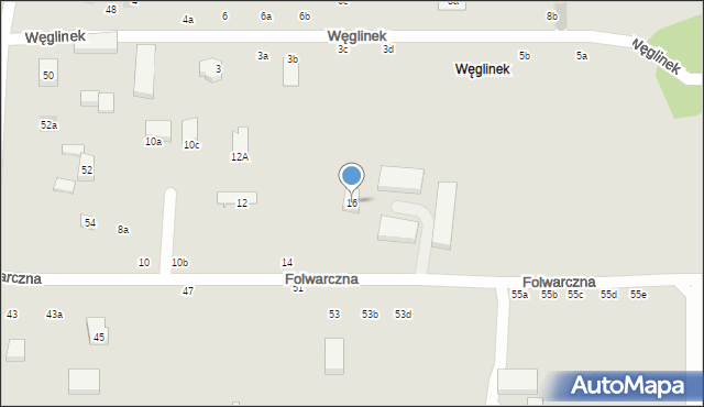 Lublin, Folwarczna, 16, mapa Lublina