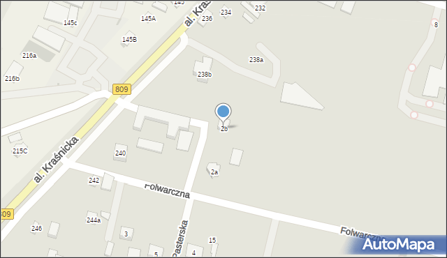 Lublin, Folwarczna, 2b, mapa Lublina