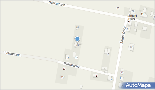 Mizerów, Folwarczna, 14, mapa Mizerów