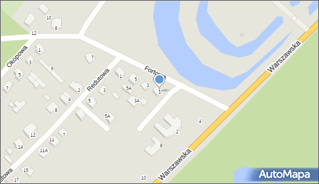 Ostrołęka, Fortowa, 1, mapa Ostrołęka