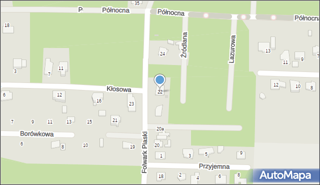 Ostrowiec Świętokrzyski, Folwark Piaski, 22, mapa Ostrowiec Świętokrzyski