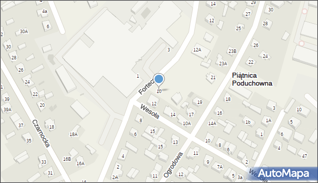 Piątnica Poduchowna, Forteczna, 10, mapa Piątnica Poduchowna