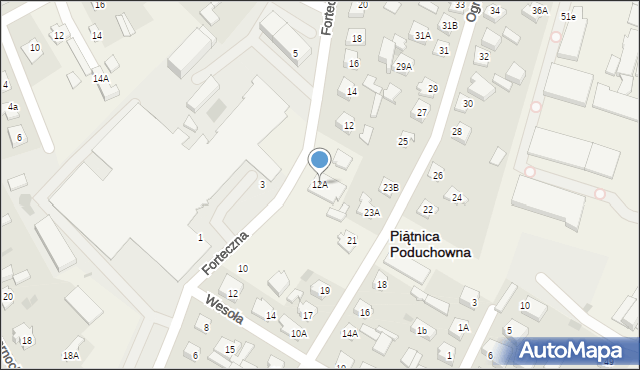 Piątnica Poduchowna, Forteczna, 12A, mapa Piątnica Poduchowna