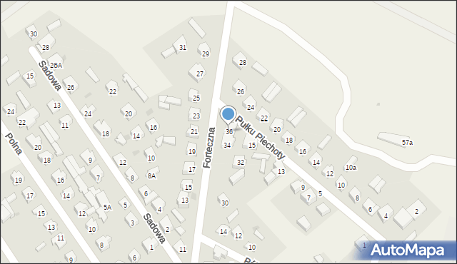 Piątnica Poduchowna, Forteczna, 36, mapa Piątnica Poduchowna